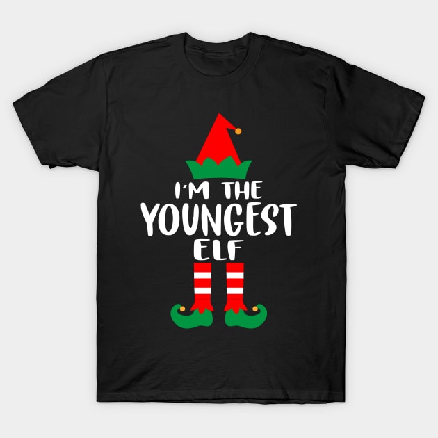 I'm the youngest ELF Family Matching Group Christmas Costume Pajama Funny Gift T-Shirt by norhan2000